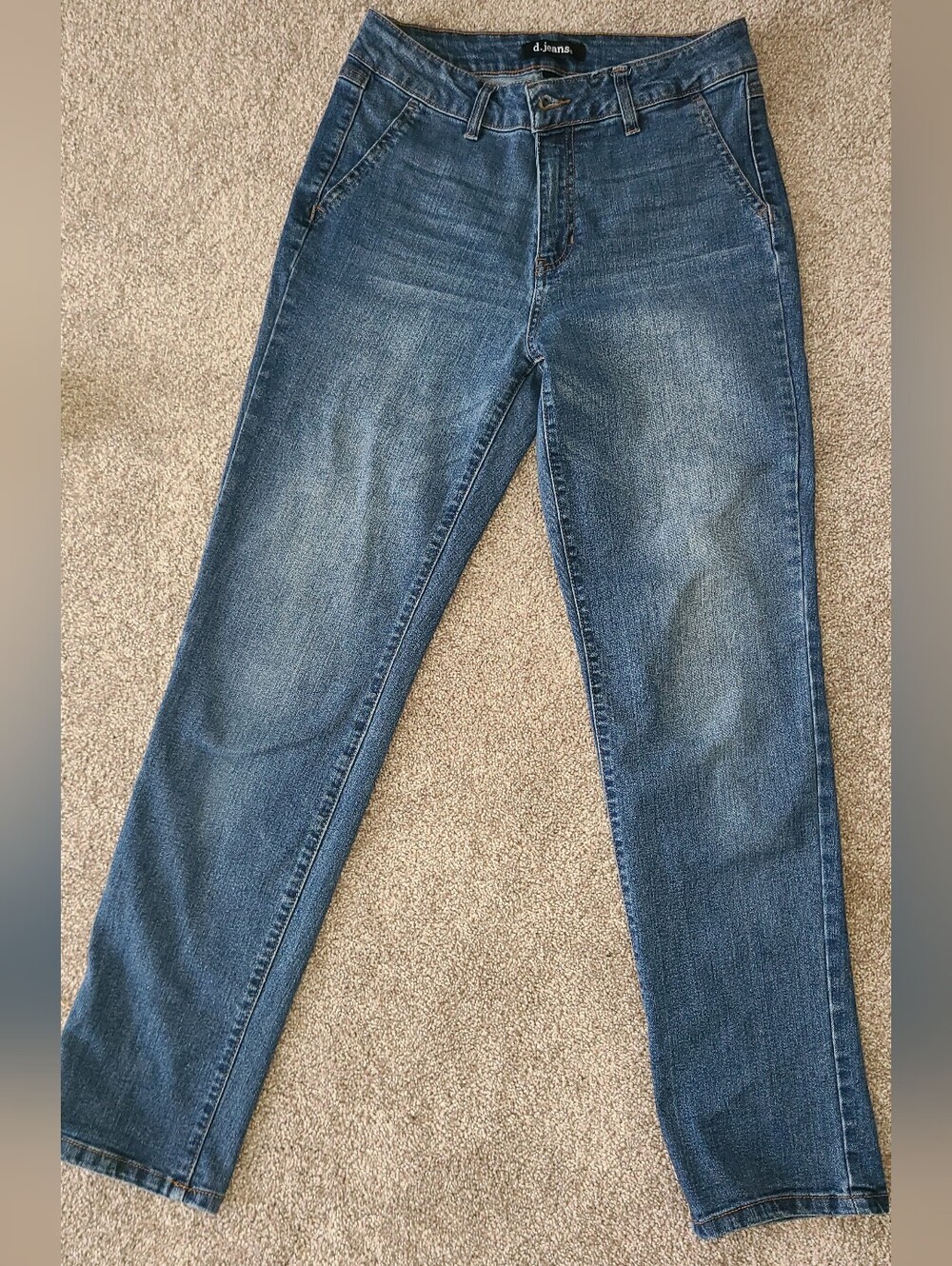 d. jeans Women's Medium Blue Straight-Leg Denim Jeans